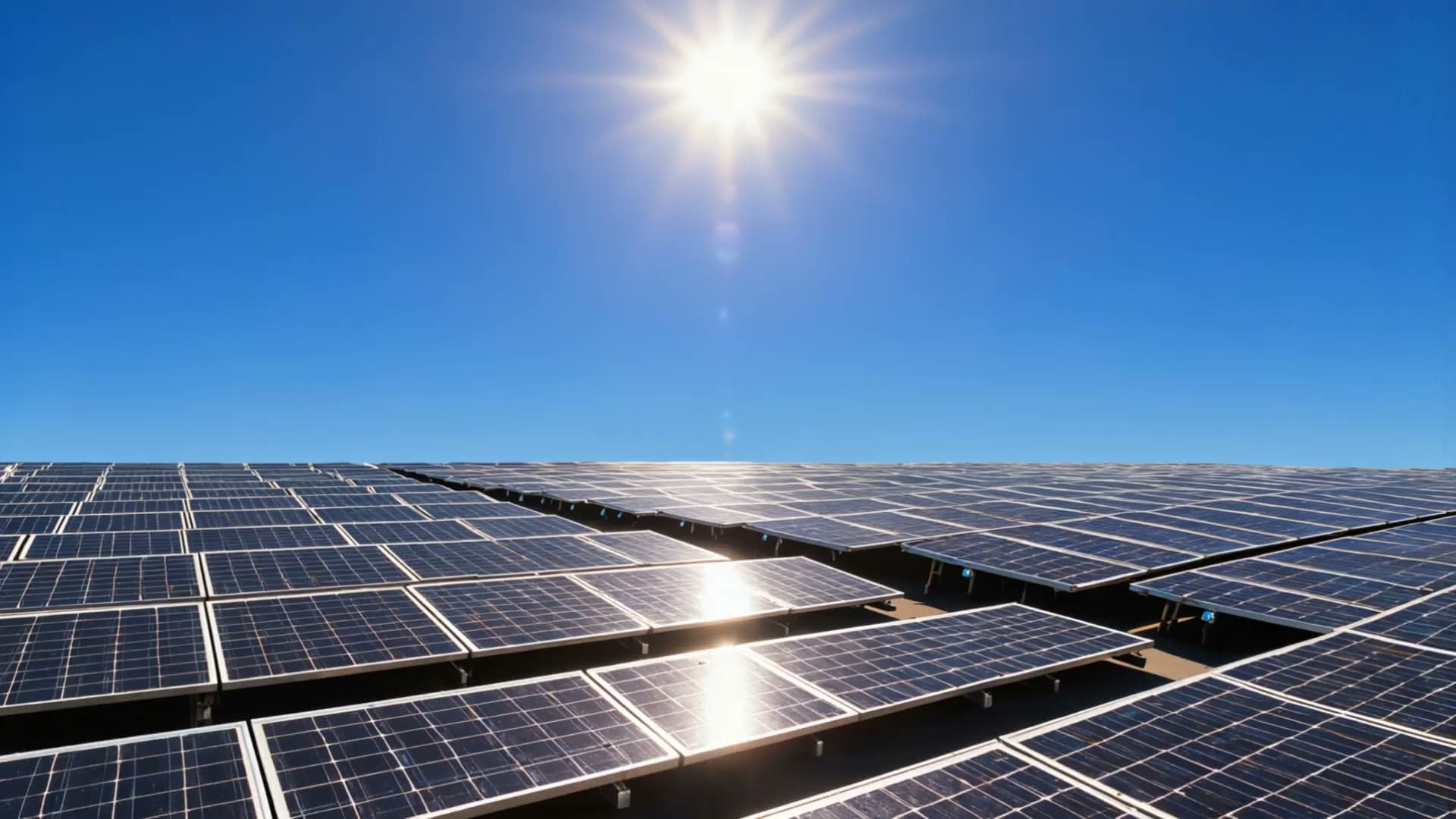 El sol sobre los paneles solares