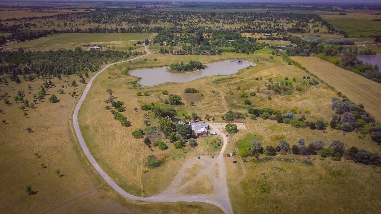 Vista aérea del campo de La Pebeta en Los Cardales