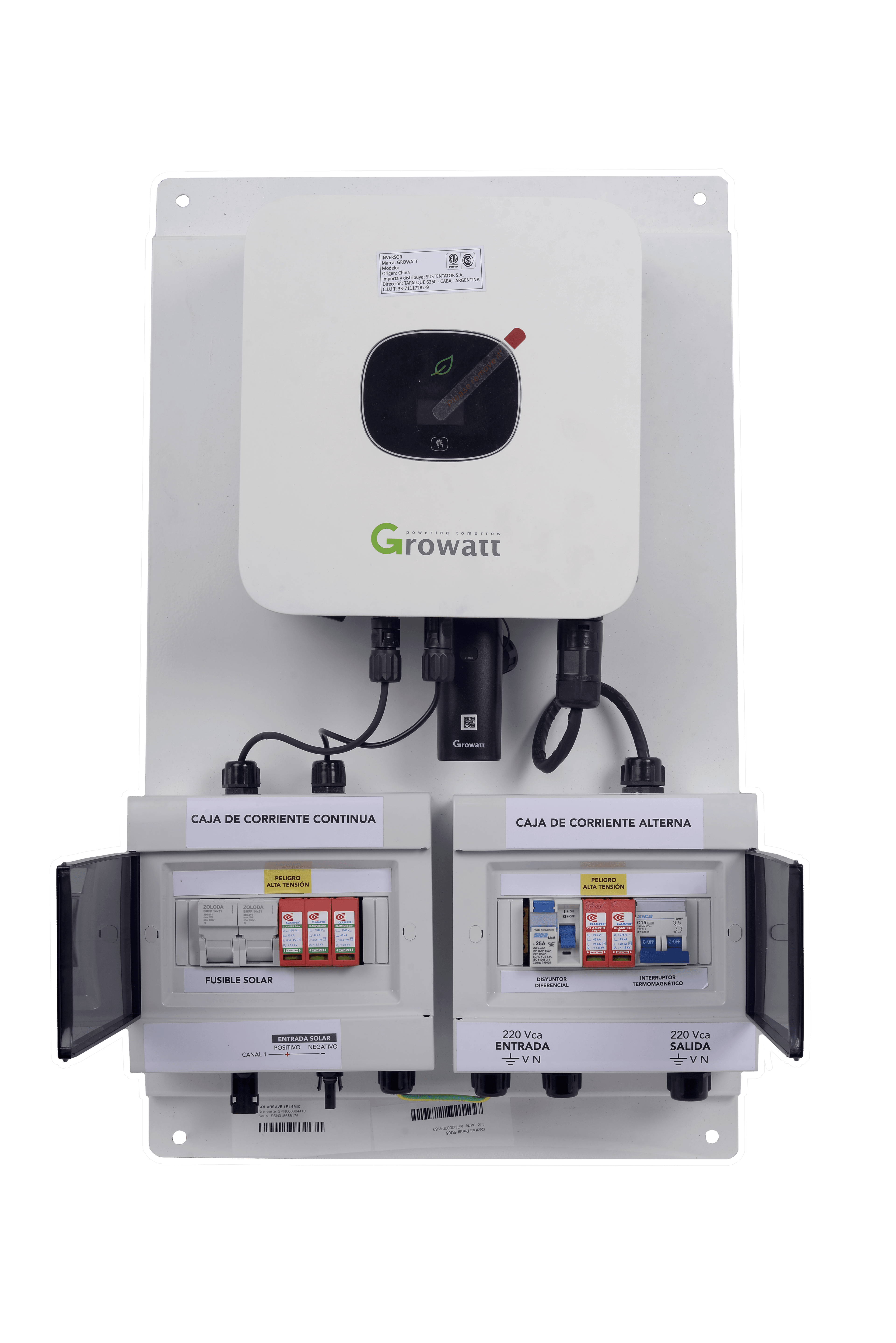 Inversor Growatt MIC1500TL-X con Panel de protecciones (1F1.5MIC)